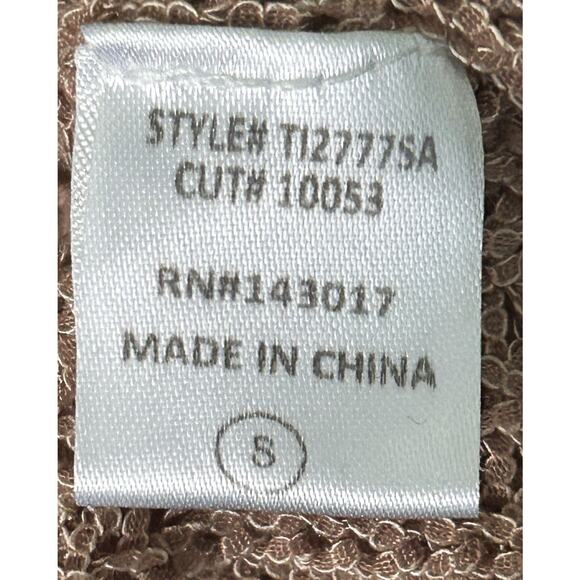 Ces Femmes Lightweight 3/4 Sleeve Oversized Tan Sweater Small - Picture 7 of 8